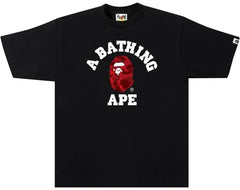 Bape Red Camo College Tee - Black