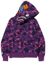 BAPE ABC Camo Shark Full Zip Hoodie 'Purple'