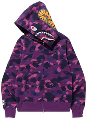 BAPE ABC Camo Shark Full Zip Hoodie 'Purple'