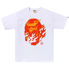 Bape Flame Ape Head Tee - White