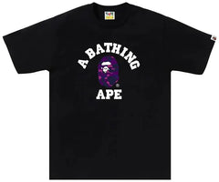 Bape Purple Camo College Tee - Black