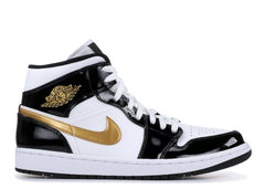 Air Jordan 1 Mid SE 'Patent Black White Gold'