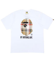 Bape Check Beige/Black Tee - White