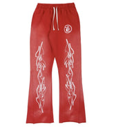 Hellstar Studios Racer Flare Sweatpants - Red
