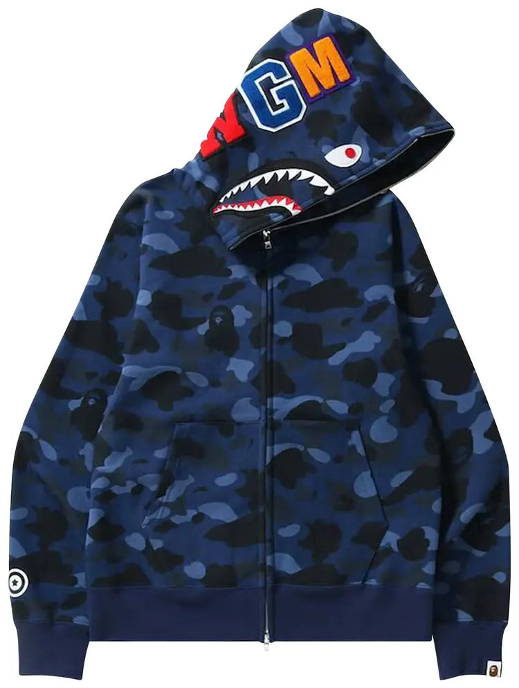 BAPE ABC Camo Shark Full Zip Hoodie 'Navy'