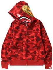 BAPE ABC Camo Shark Full Zip Hoodie 'Red'