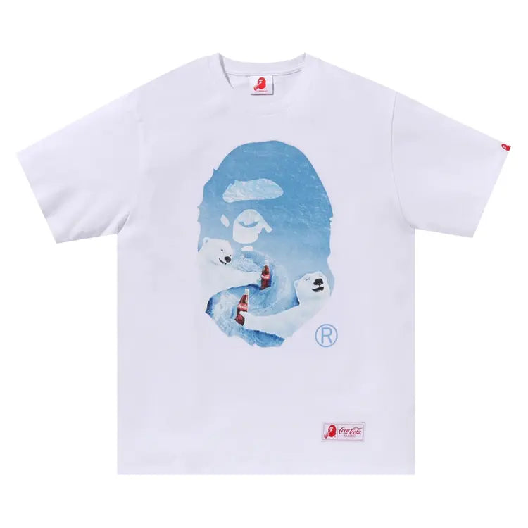BAPE x Coca-Cola Photo Ape Head Tee - White