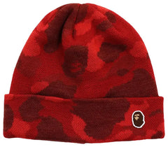 Bape Camo Knit Beanie - Red