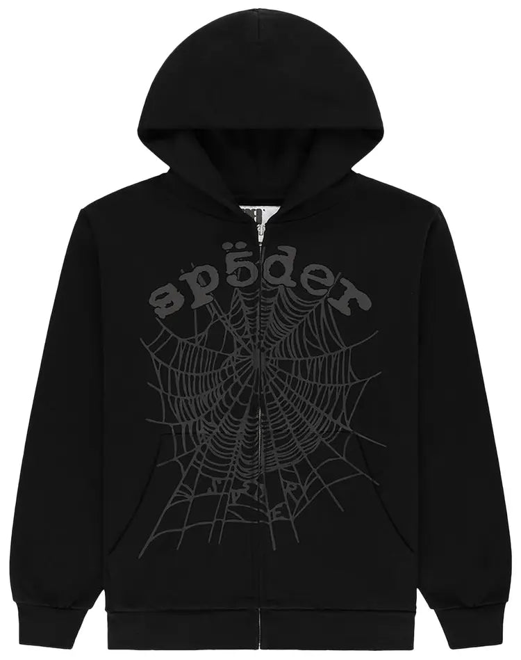 Sp5der Web Zip Hoodie 'Phantom'
