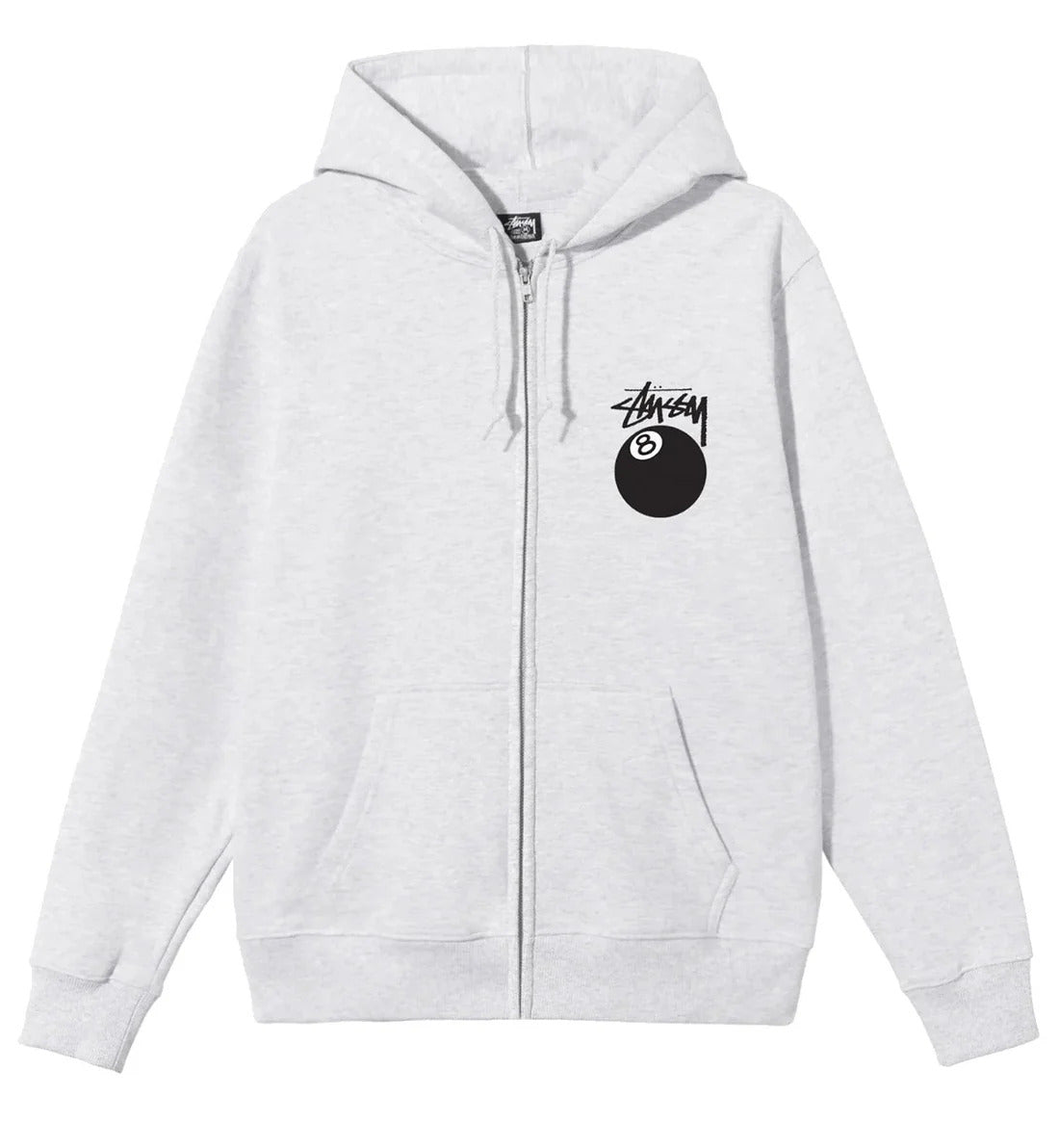 Stussy 8 Ball Zip Hoodie - Grey