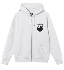 Stussy 8 Ball Zip Hoodie - Grey