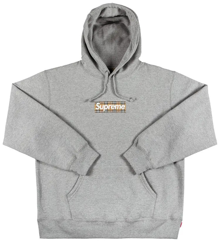 Supreme x Burberry Box Logo Hoodie 'Grey'