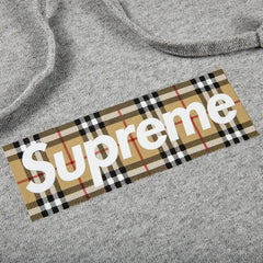 Supreme x Burberry Box Logo Hoodie 'Grey'