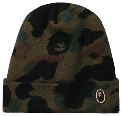 Bape Camo Knit Beanie - Green