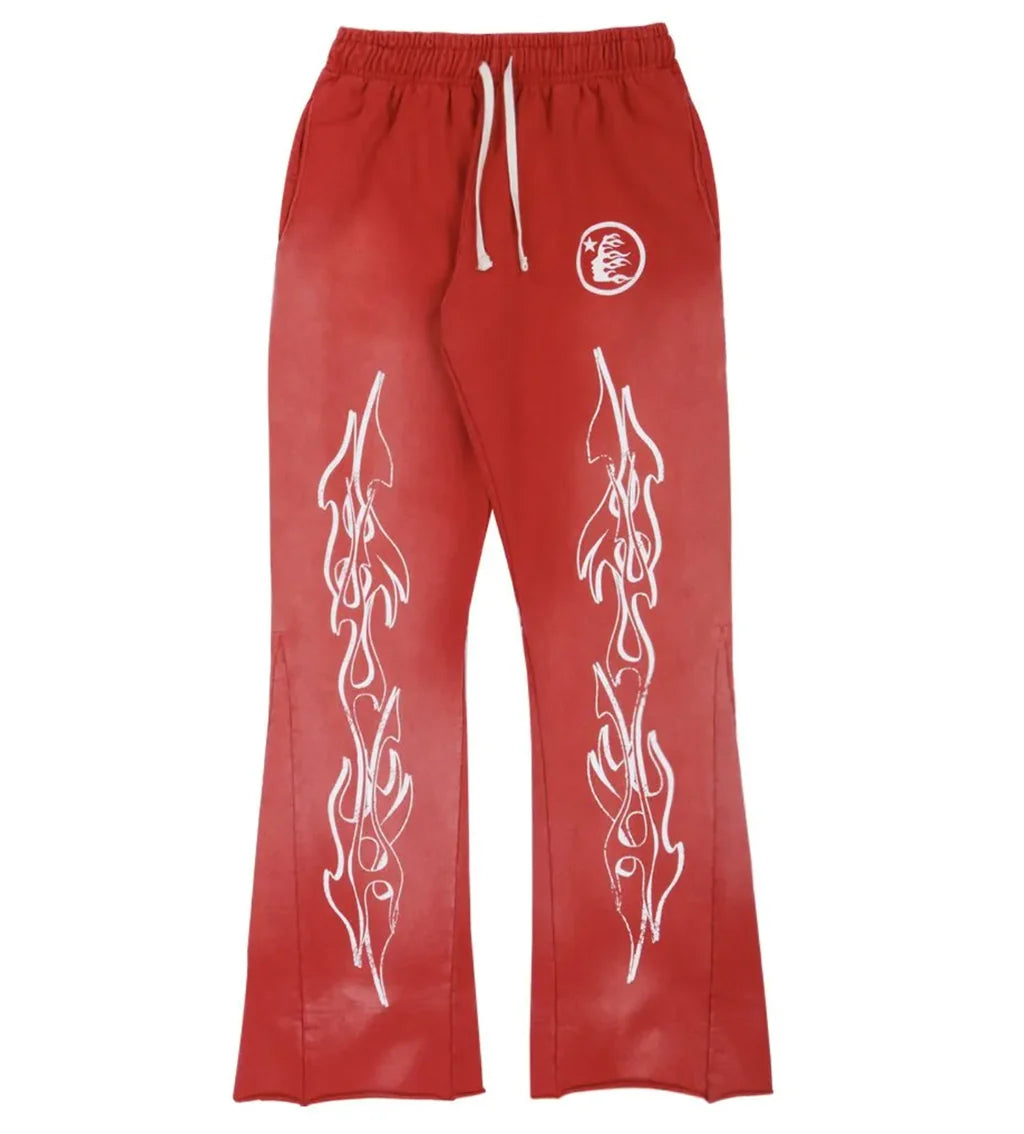 Hellstar Studios Racer Flare Sweatpants - Red