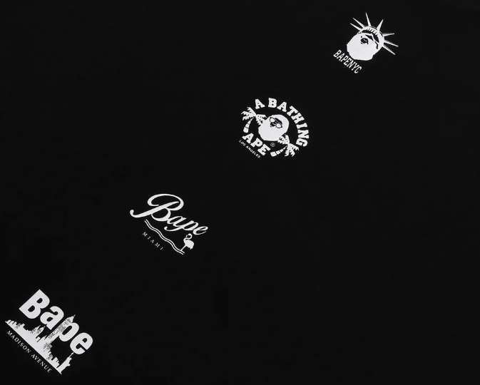 Bape Multi-Camo College Tee - Black