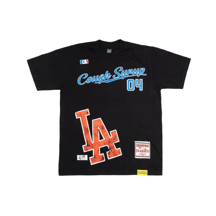 Awful Lot of Cough Syrup Black Tee - Dodger Tee
