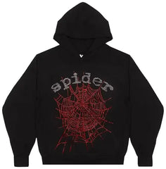 Sp5der OG Rhinestone Hoodie 'Black'