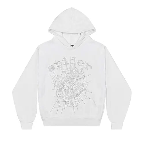 Sp5der OG Rhinestone Hoodie 'White'