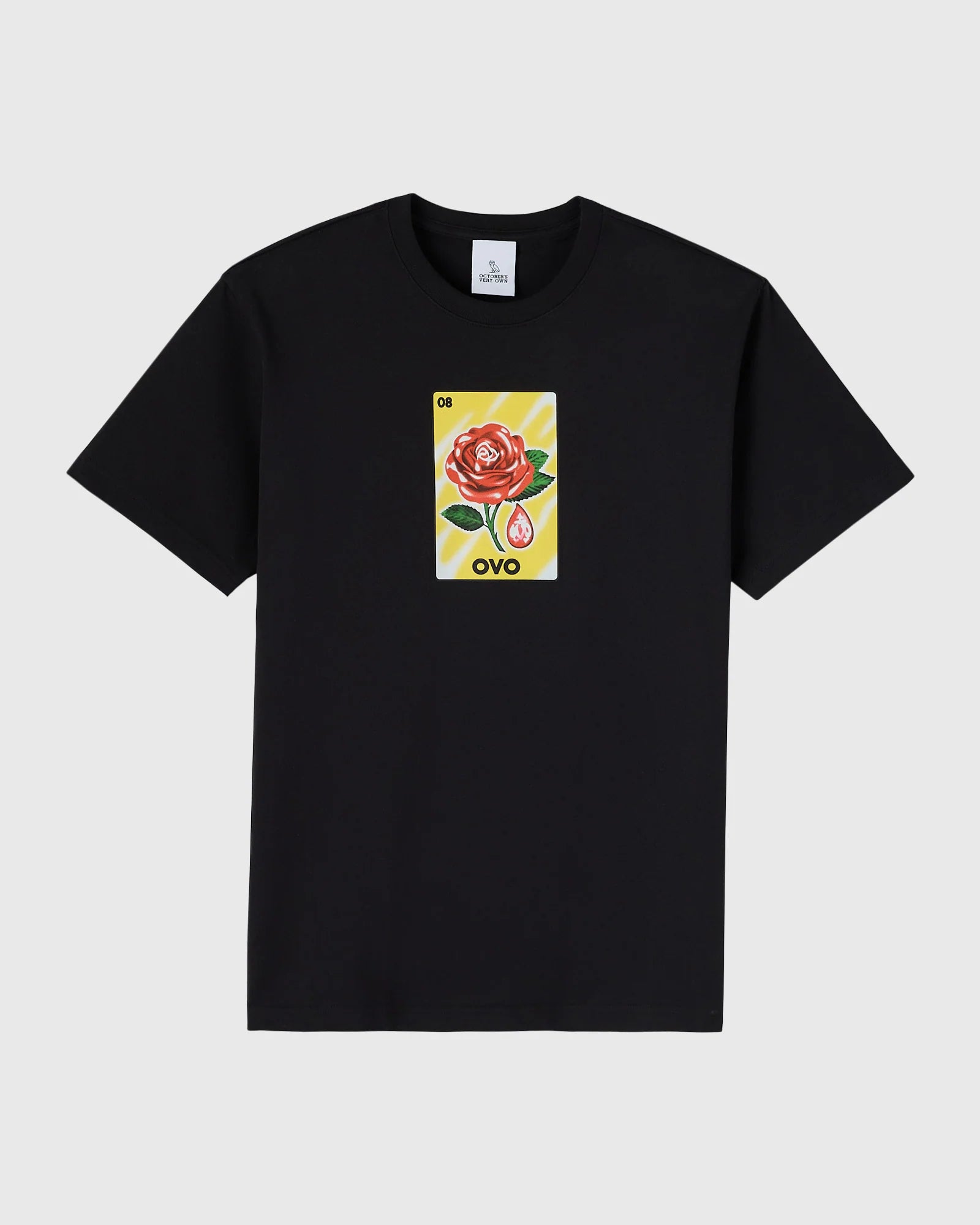 October's Very Own (OVO) Rose Drop Tee Black